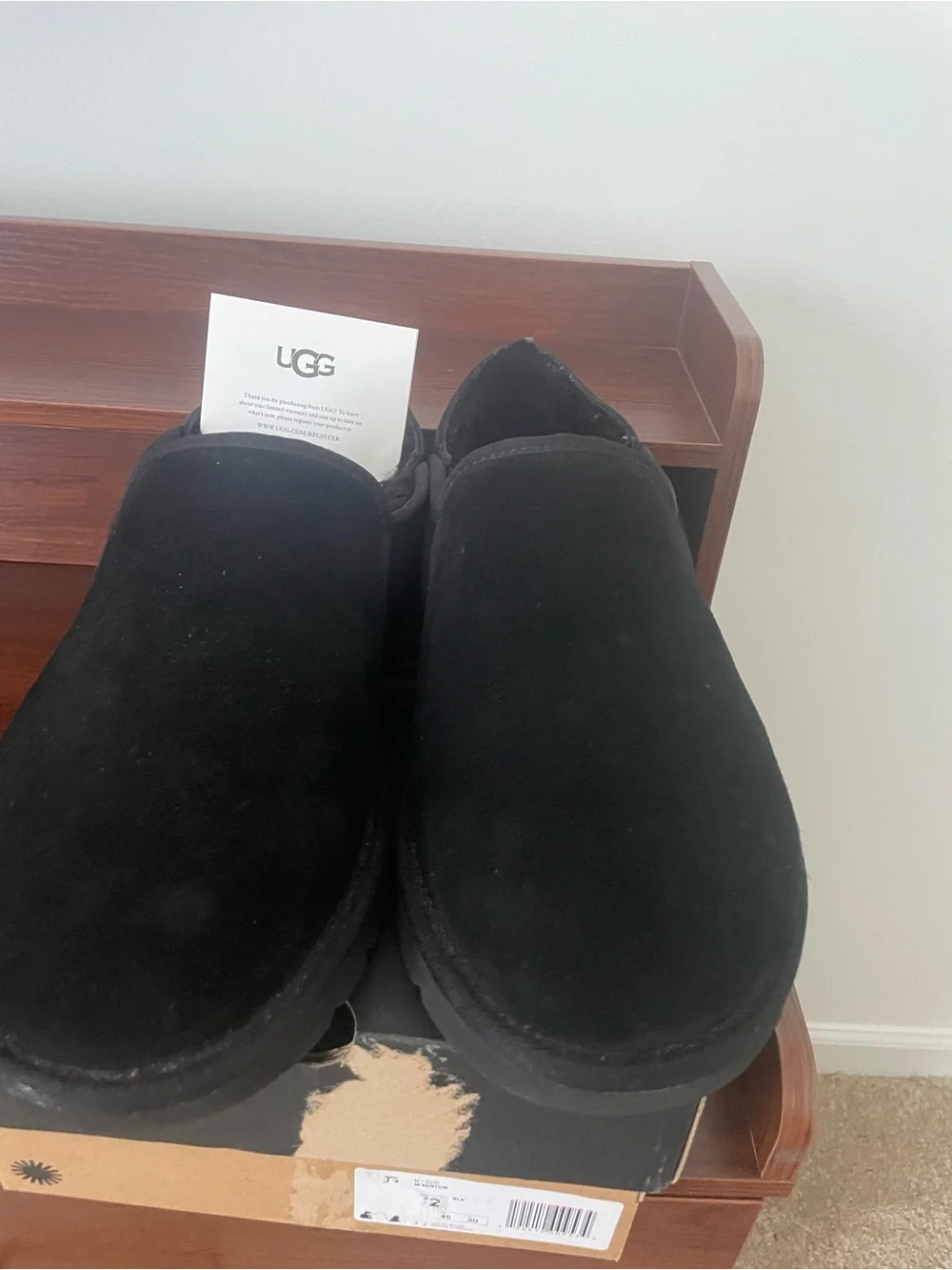 UGG Men's Black Suede Slip-On Boots